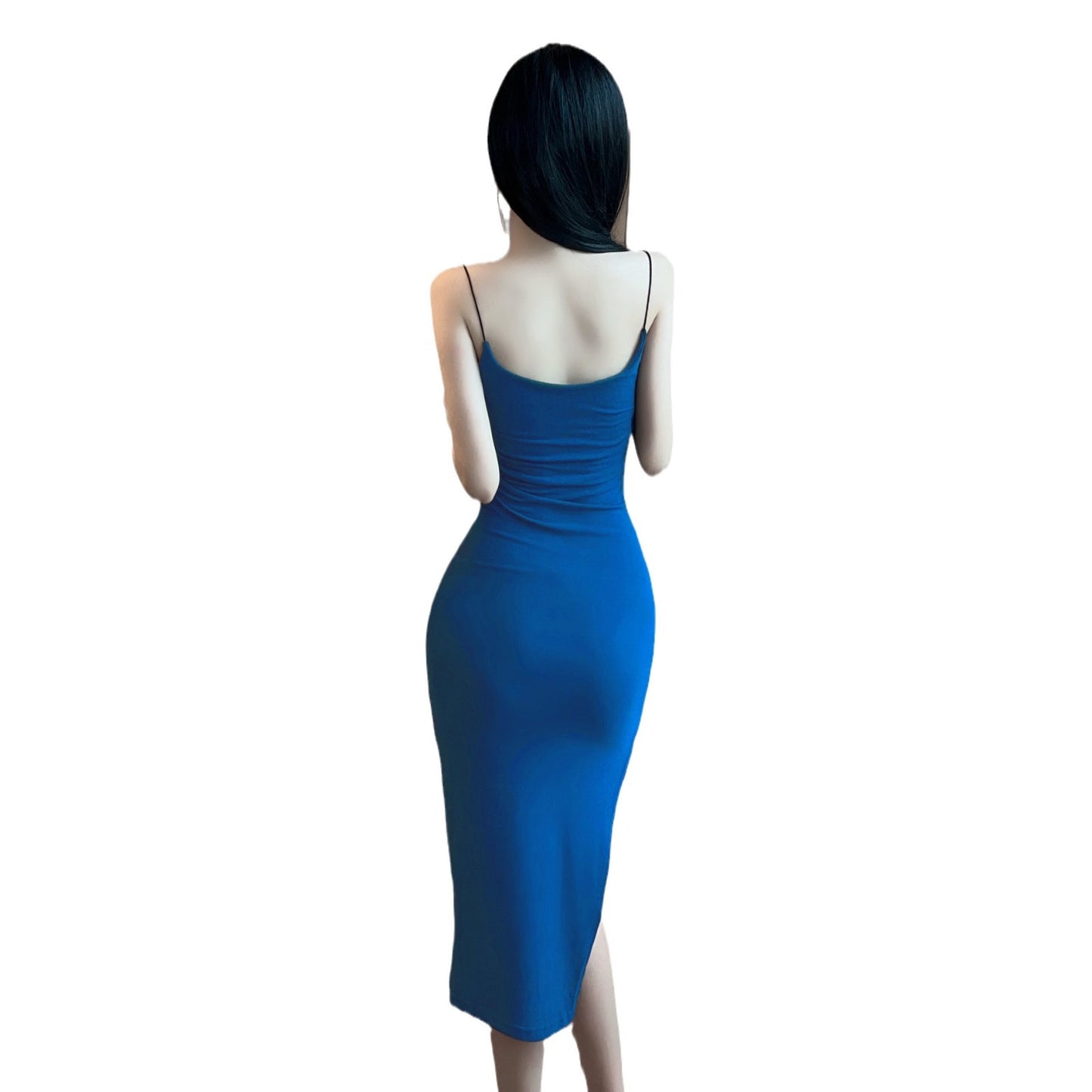 Woman wearing One Shoulder Bodycon Midi Dress in a stylish setting