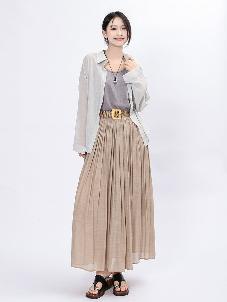 Solid Color A-Line Skirt | Tajstylo