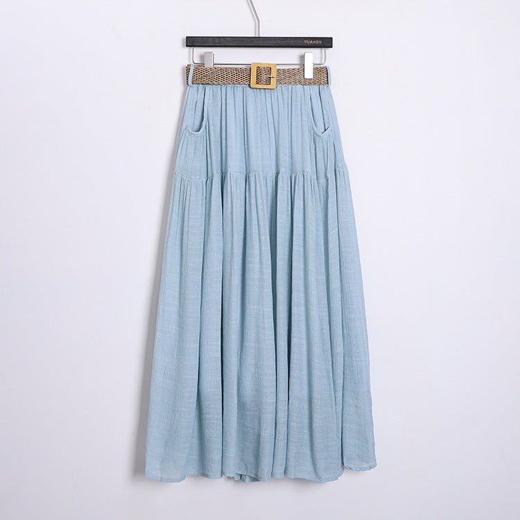 Belt Double Pocket Skirt | Tajstylo