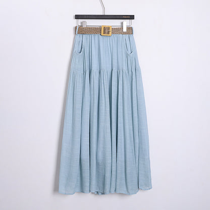 Belt Double Pocket Skirt | Tajstylo