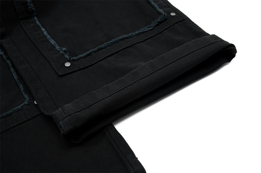Fake Two Piece Spliced Denim Wide Leg Pants | Tajstylo