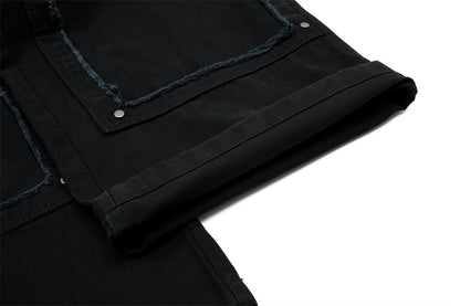 Fake Two Piece Spliced Denim Wide Leg Pants | Tajstylo