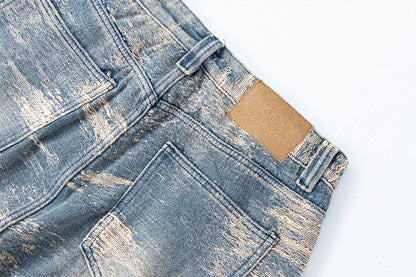 Street Style Washed Distressed Straight Leg Jeans | Tajstylo