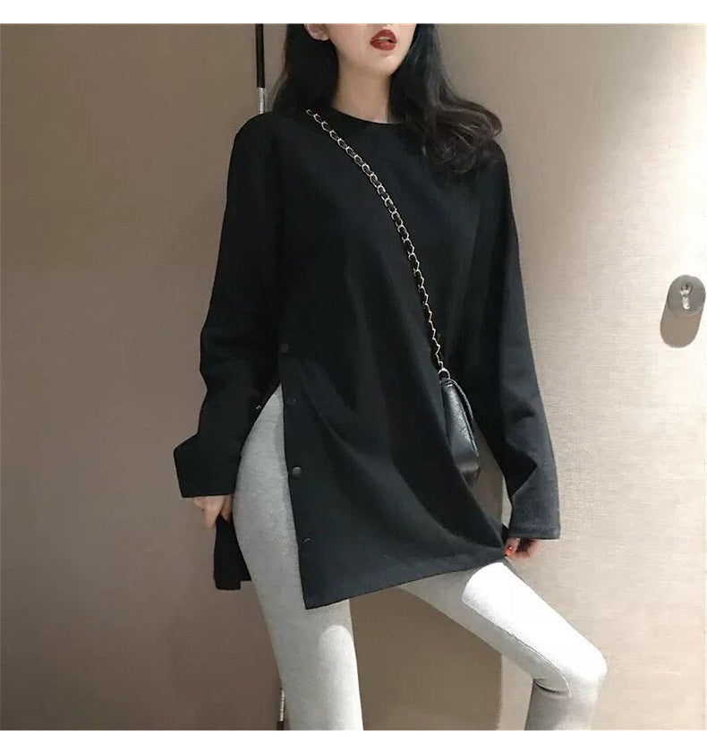 Plus Size Long Sleeve Midi Top | Tajstylo