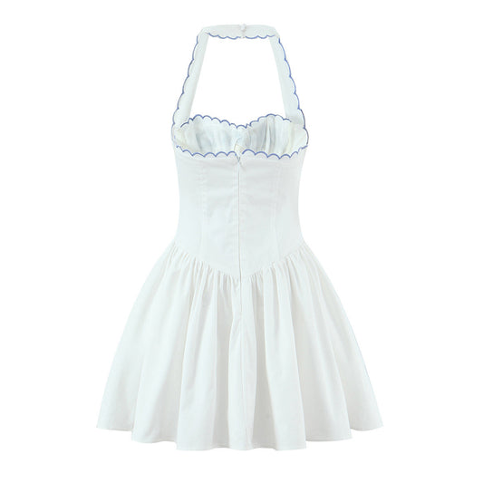 Woman wearing One Shoulder Sleeveless Bodycon Mini Dress in a stylish setting