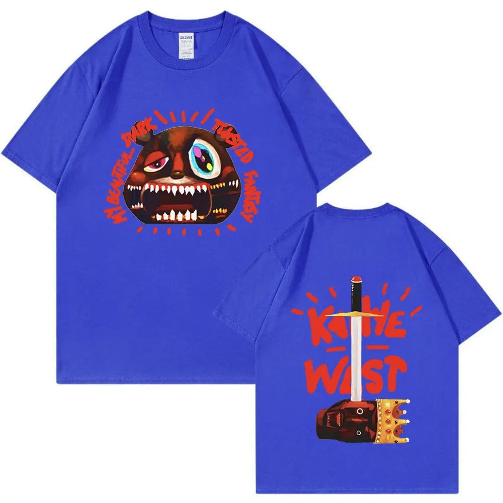 Woman wearing Kanye West Graduation Graphic Tee in a city street setting