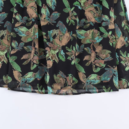Woman wearing Women's Long Sleeve A-Line Mini Dress in a casual setting