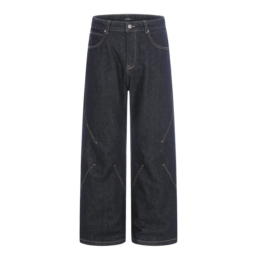 Original Blue Denim Straight Leg Pants | Tajstylo