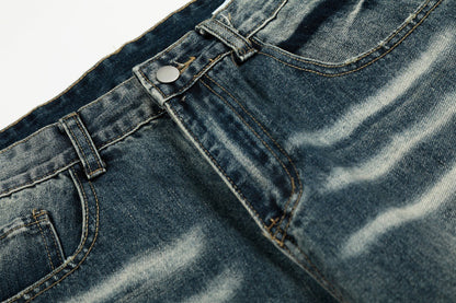 Loose Fit Distressed Blue Denim Jeans | Tajstylo