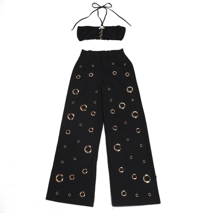 Flattering Ripped Fitted Two-Piece Nightclub Outfit | Tajstylo