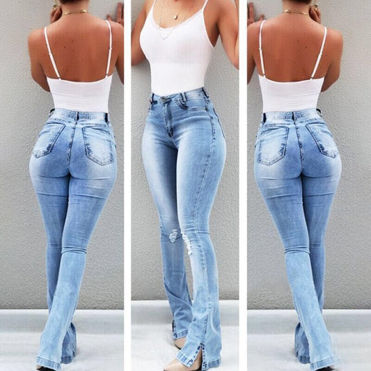 Stretch Flare High Waist Jeans | Tajstylo