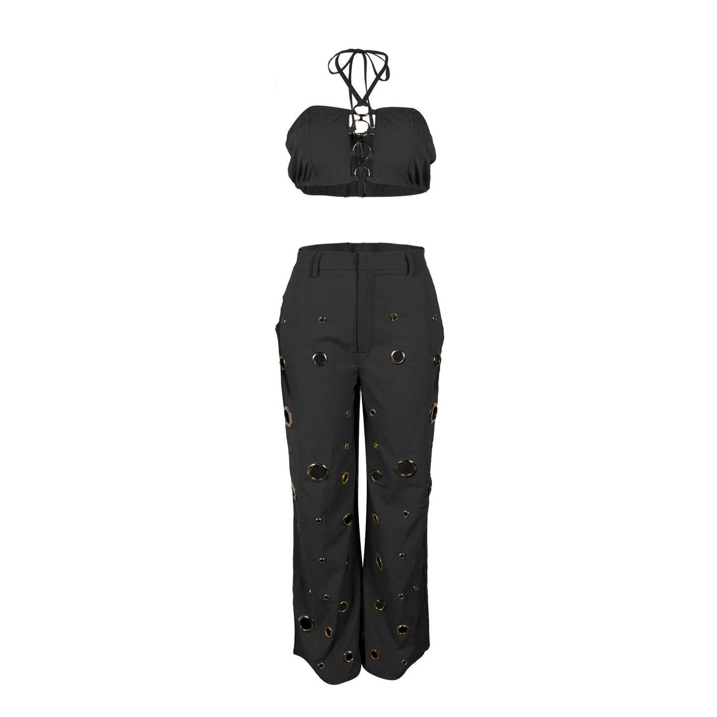 Flattering Ripped Fitted Two-Piece Nightclub Outfit | Tajstylo