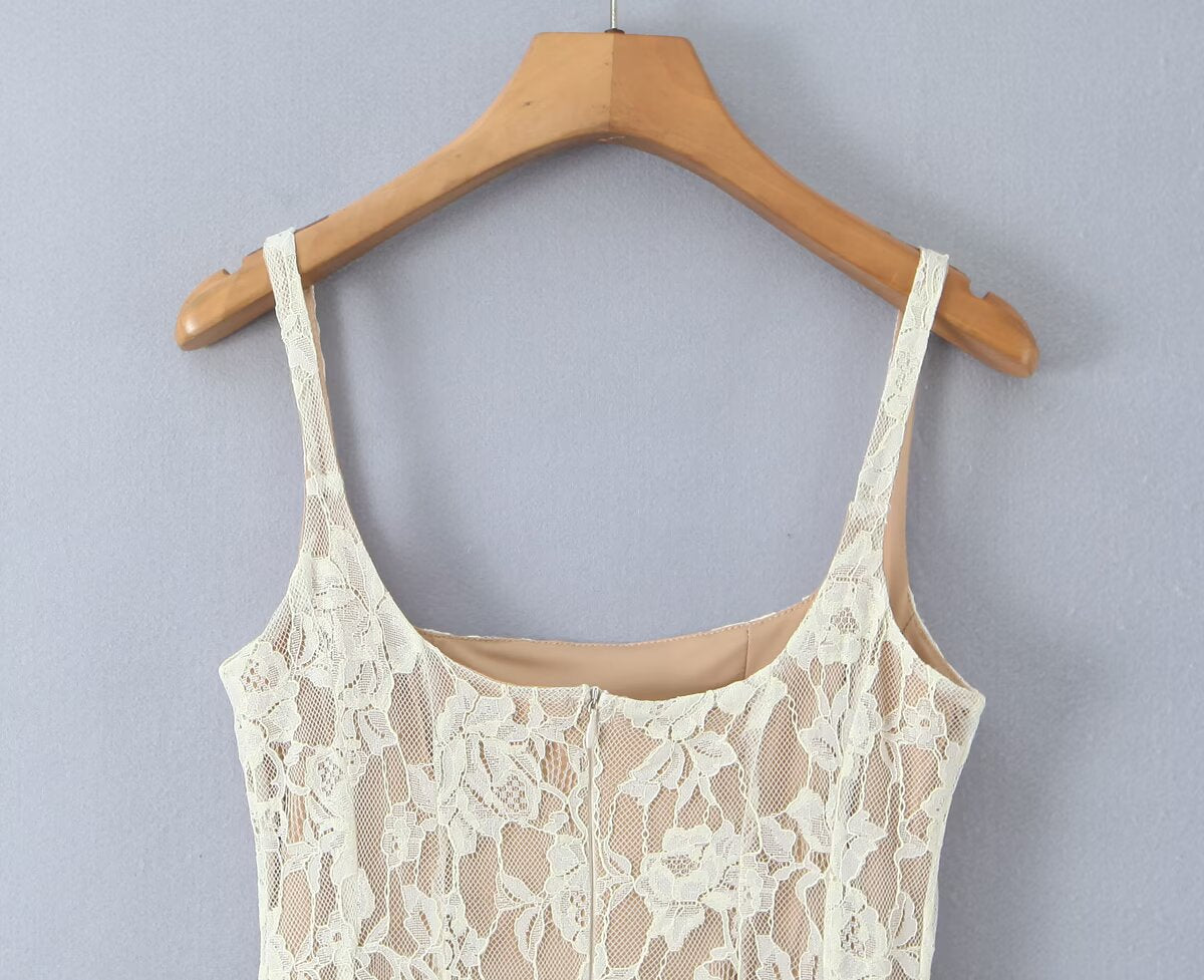 Light Luxury Lace Camisole Dress | Tajstylo