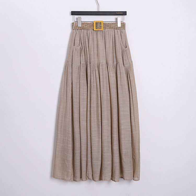 Belt Double Pocket Skirt | Tajstylo