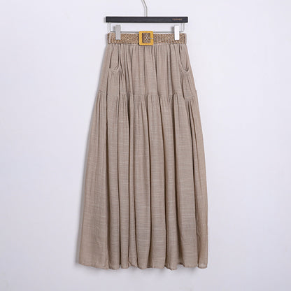 Belt Double Pocket Skirt | Tajstylo