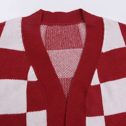 Plaid Cardigan Sweater | Tajstylo