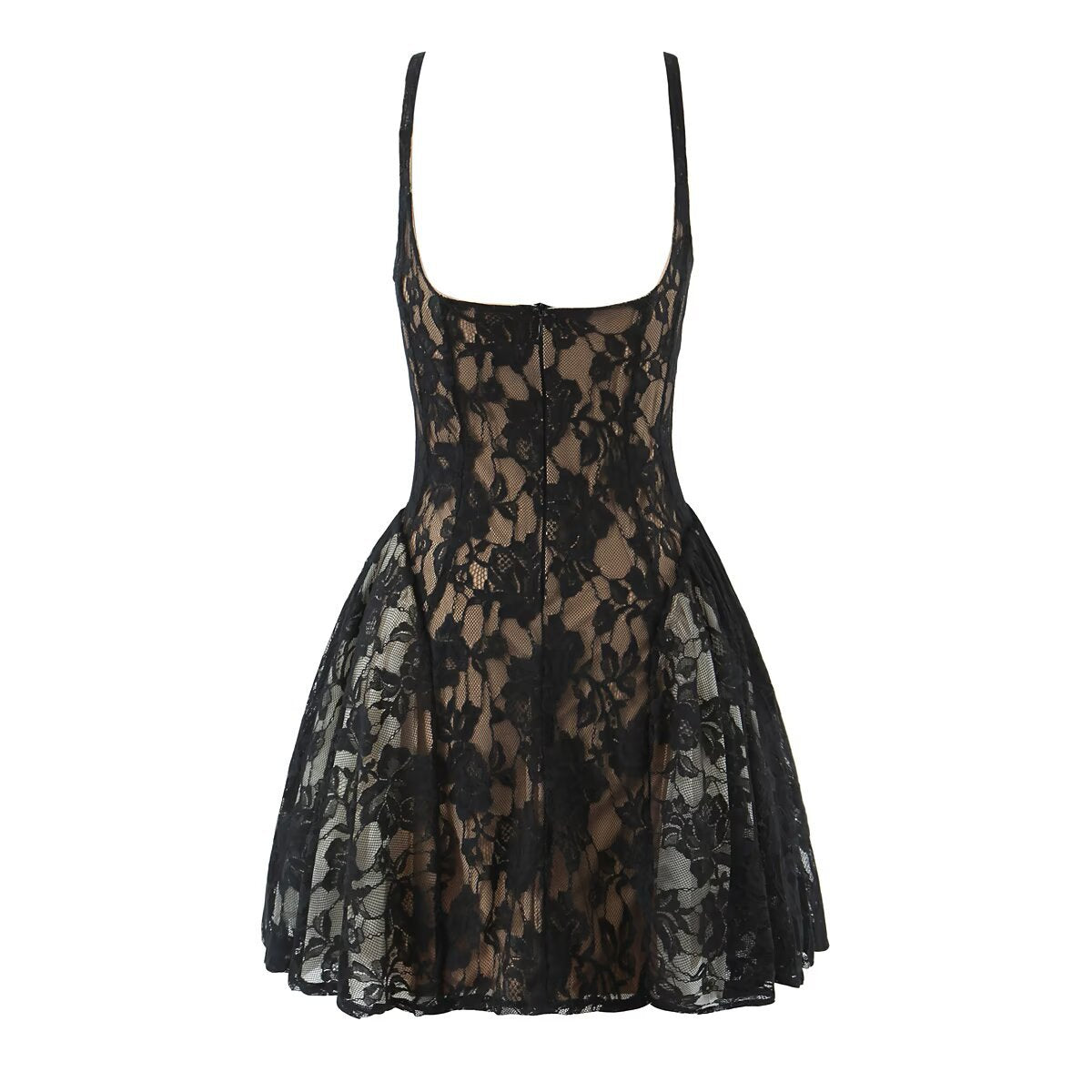 Woman wearing Light Luxury Lace Camisole Dress in a chic setting