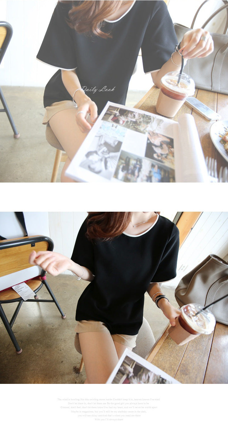 Casual Solid Color Short Sleeve T-Shirt | Tajstylo