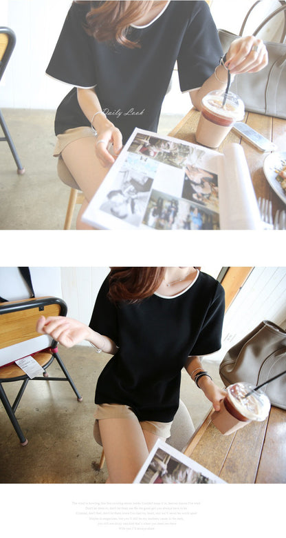 Casual Solid Color Short Sleeve T-Shirt | Tajstylo