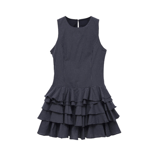 Layered Plaid Cake Dress | Tajstylo