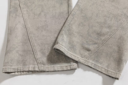 Deep Space Gray Tie-Dye Straight Leg Jeans | Tajstylo