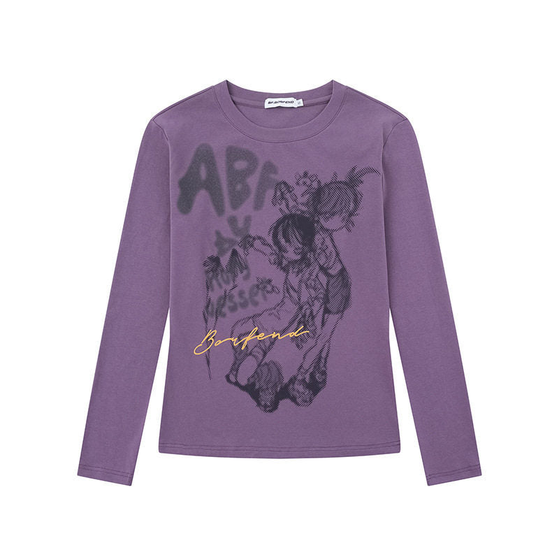 Woman wearing Subculture Graffiti Long Sleeve T-Shirt in a casual setting