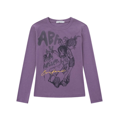 Woman wearing Subculture Graffiti Long Sleeve T-Shirt in a casual setting
