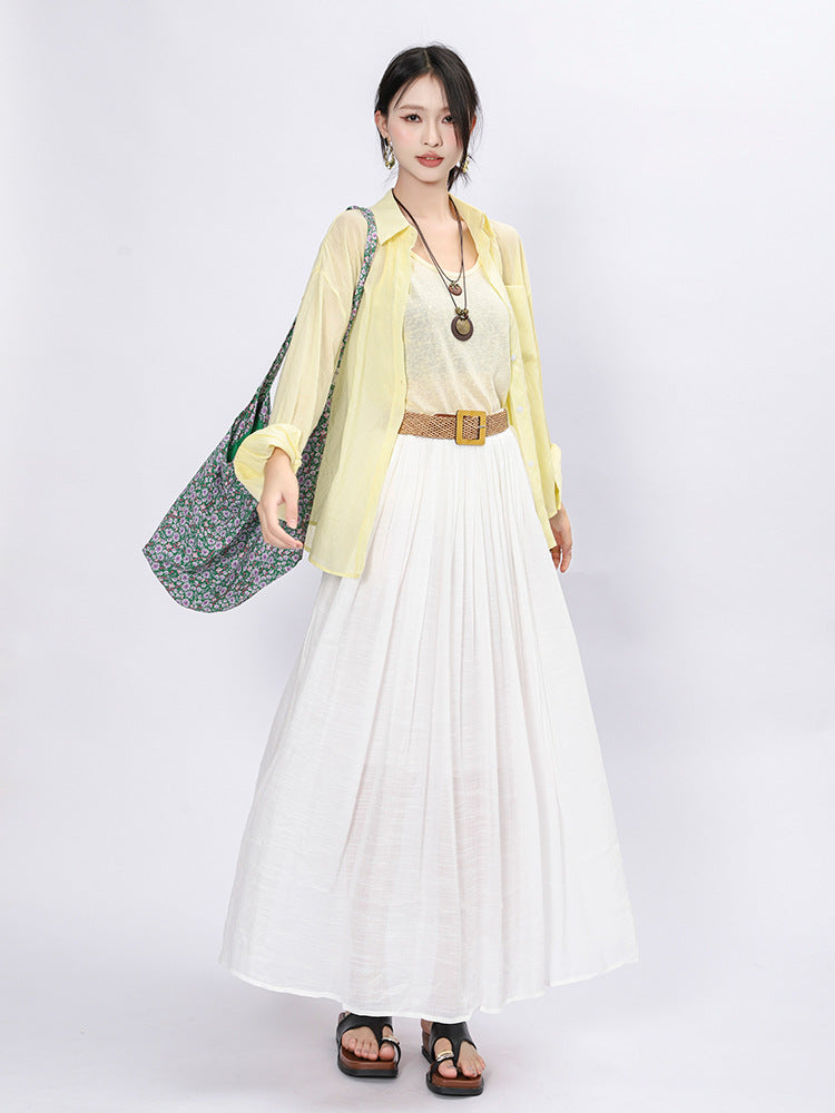 Solid Color A-Line Skirt | Tajstylo