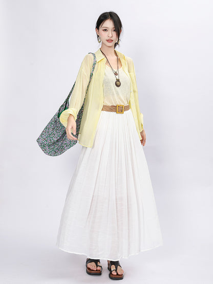Solid Color A-Line Skirt | Tajstylo