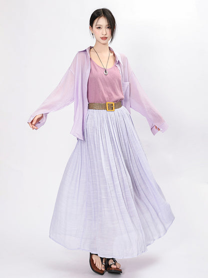Solid Color A-Line Skirt | Tajstylo