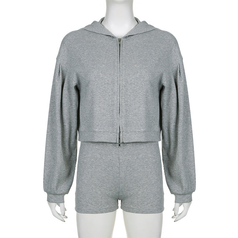 Zipper Hooded Suit for Women | Tajstylo