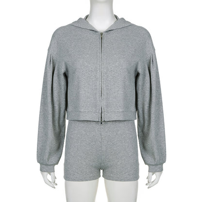 Zipper Hooded Suit for Women | Tajstylo