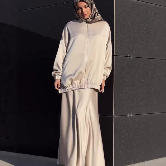 Silk Fashion Long Dress Set | Tajstylo