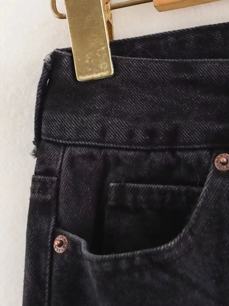 Casual Washed Denim Pants | Tajstylo