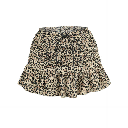 Leopard Print Tie-Up Mini Skirt | Tajstylo