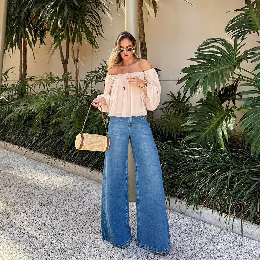 One Shoulder Chiffon Top | Tajstylo