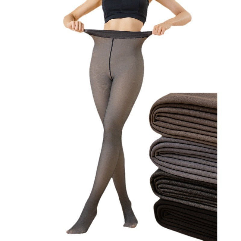 Woman wearing Transparent High Waist Leggings in a casual outdoor setting