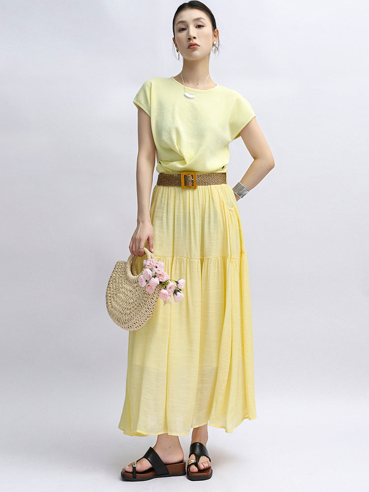 Belt Double Pocket Skirt | Tajstylo