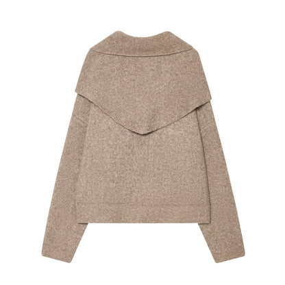 Loose Scarf Knitted Sweater | Tajstylo