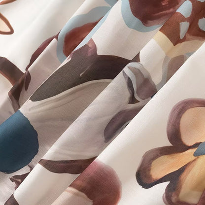 Retro Printed Long Sleeve Outfit | Tajstylo