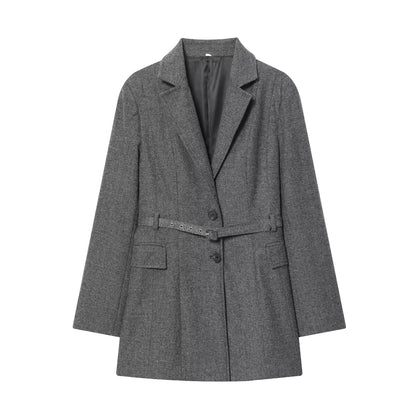 Belt Tied Suit Jacket and Pants Set | Tajstylo
