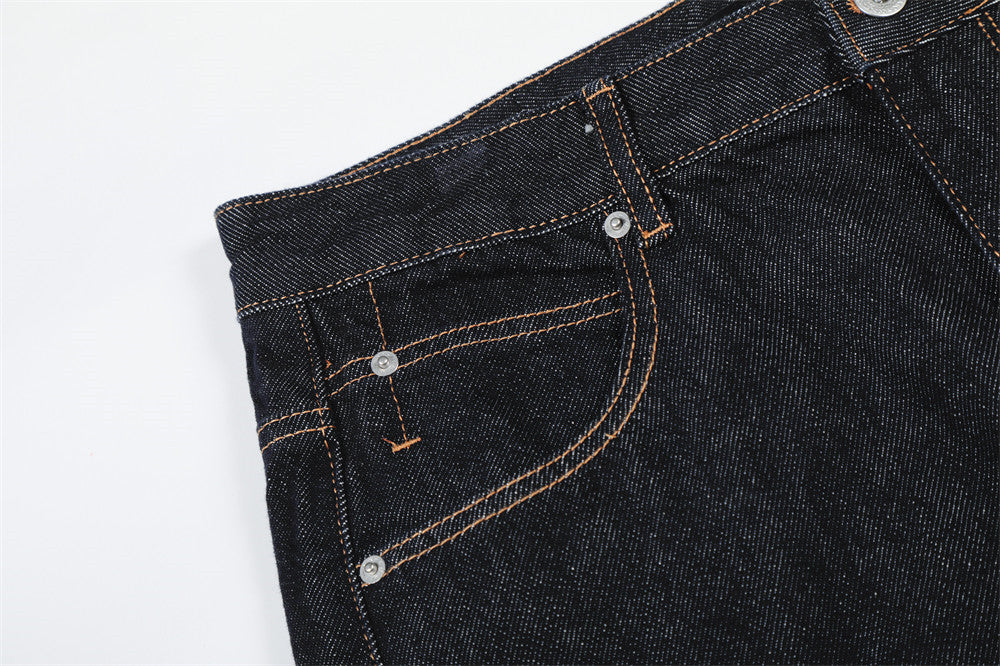 Original Blue Denim Straight Leg Pants | Tajstylo