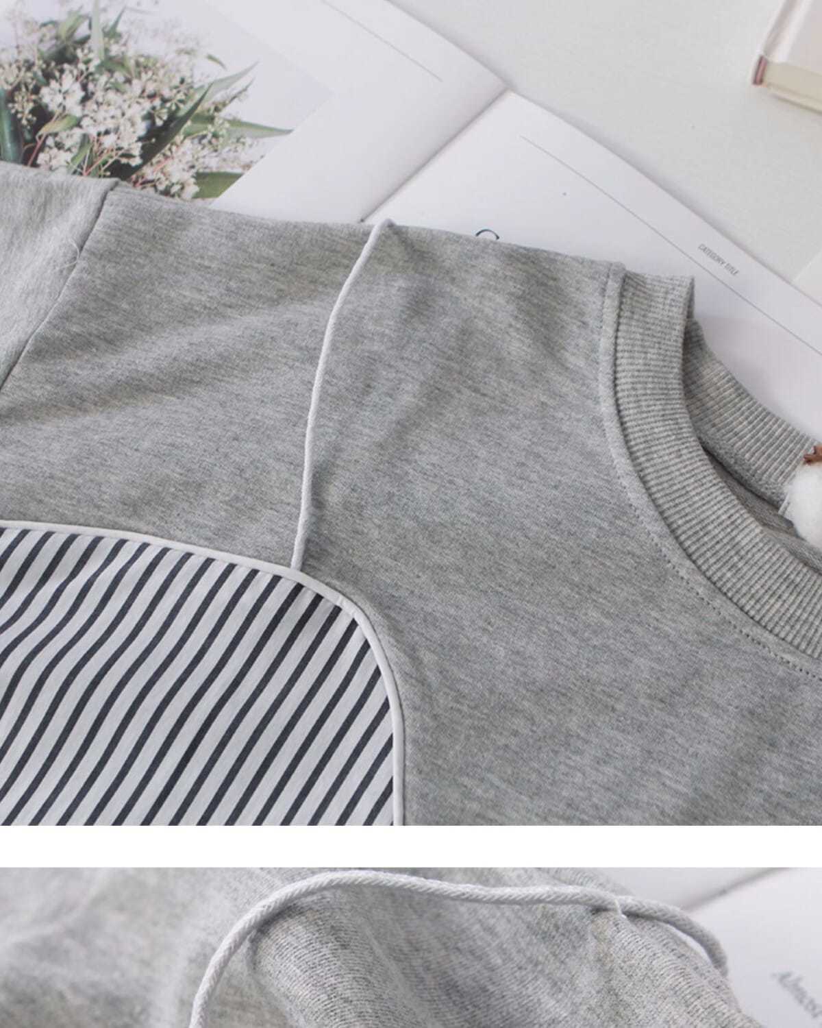 Patchwork Striped Oversized Hoodie | Tajstylo