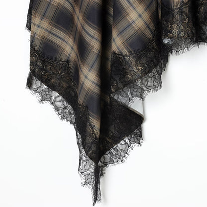 Commuter Plaid Lace Skirt | Tajstylo