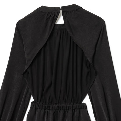 Black Long Sleeve A-Line Dress | Tajstylo