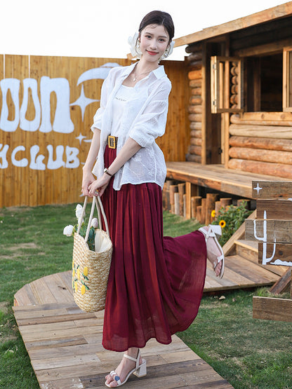 Belt Double Pocket Skirt | Tajstylo