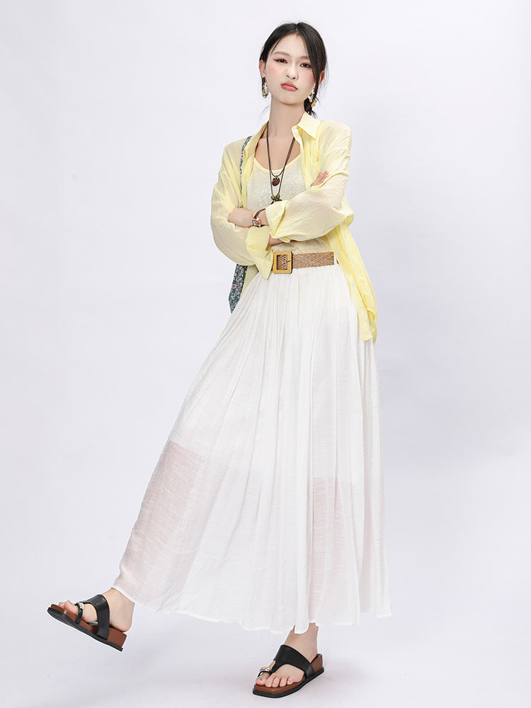 Solid Color A-Line Skirt | Tajstylo