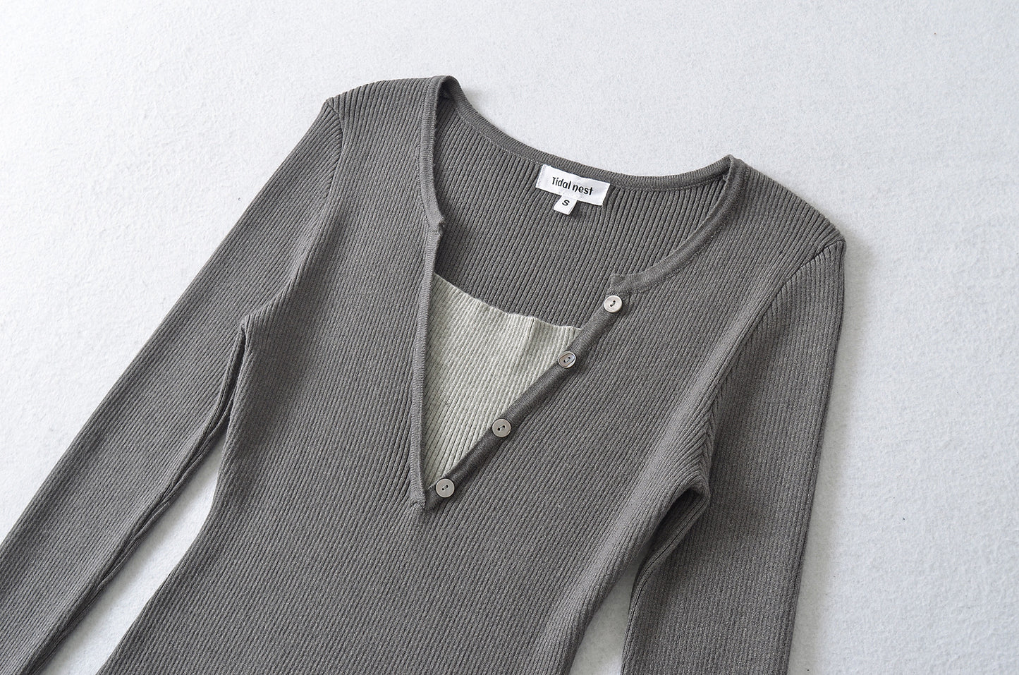 Color Block Boat Neck Long Sleeve T-Shirt | Tajstylo