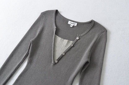 Color Block Boat Neck Long Sleeve T-Shirt | Tajstylo