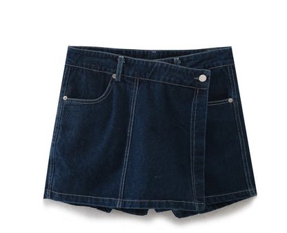 Woman wearing Short Denim Shirt for Women in a casual setting